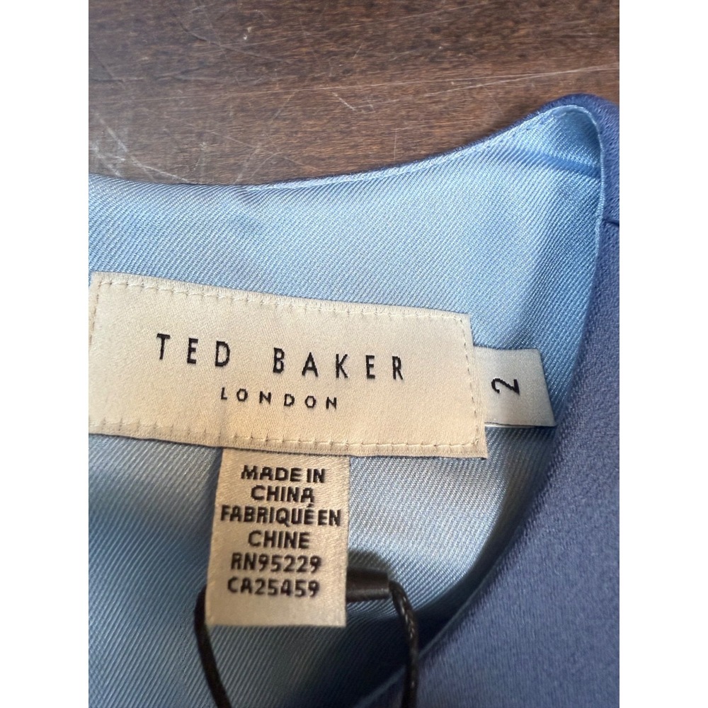 NWT Ted Baker Peplum Top Sleeveless Blouse Work | Light Blue | Size US 6 Ted 2 - Picture 4 of 9
